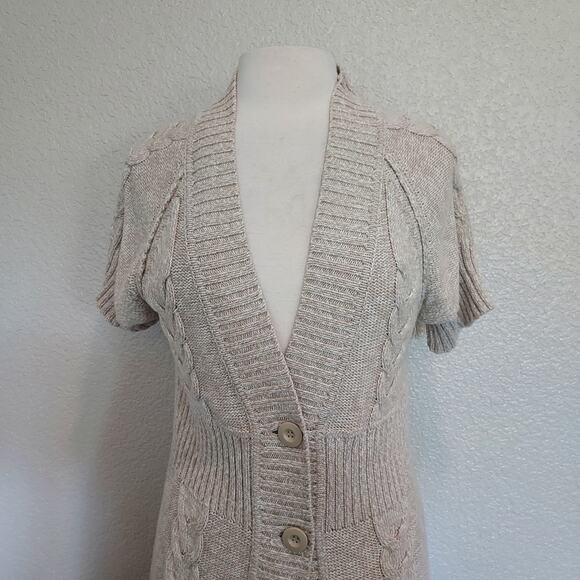 Kenneth Cole Reaction Beige Knit Button Cardigan Size S - Picture 2 of 11